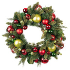 30 in. Artificial Pre-Lit LED Festive Holiday Wreath