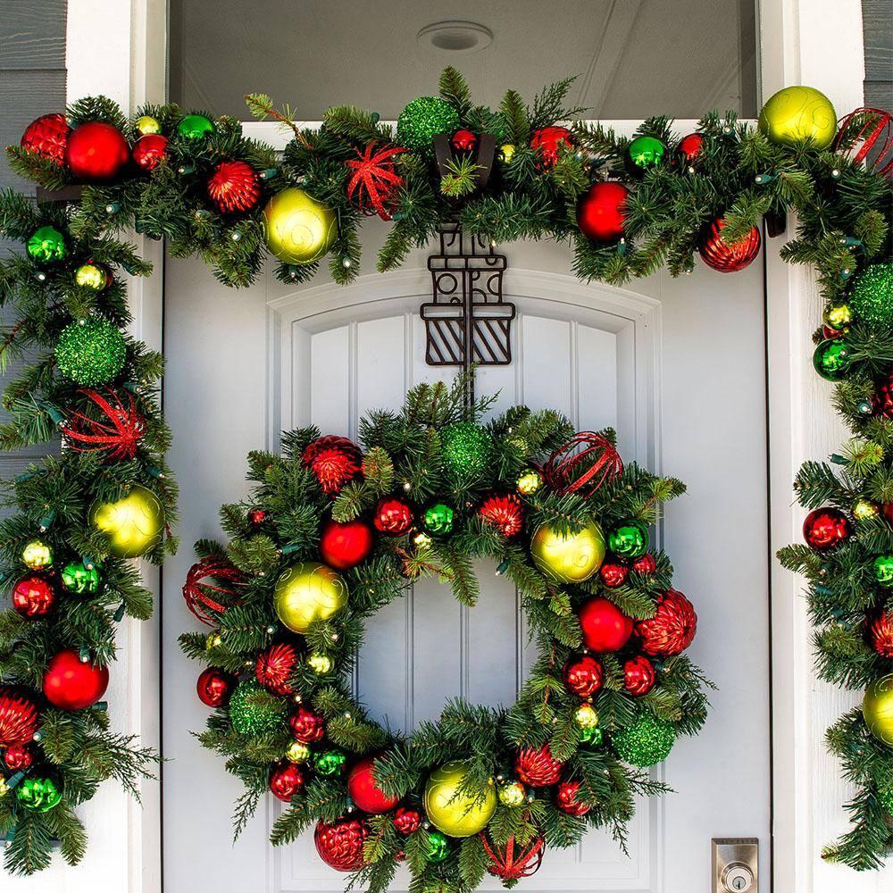 30 in. Artificial Pre-Lit LED Festive Holiday Wreath