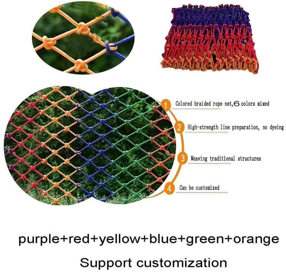 Braided Rope Net Color Rope Net Child Safety Net Outdoor Climbing Net Playground Playground Stadium Isolation Protection Net Climbing Net, Multi-Size Optional