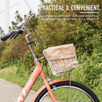 Viribus Adult Three Wheel Tricycle Single Speed Hybrid Cargo Cruiser Trike Bike with Removable Wheeled Basket Bell for Shopping or Dogs Dustproof Bag Exercise Bicycle (Pink/24)