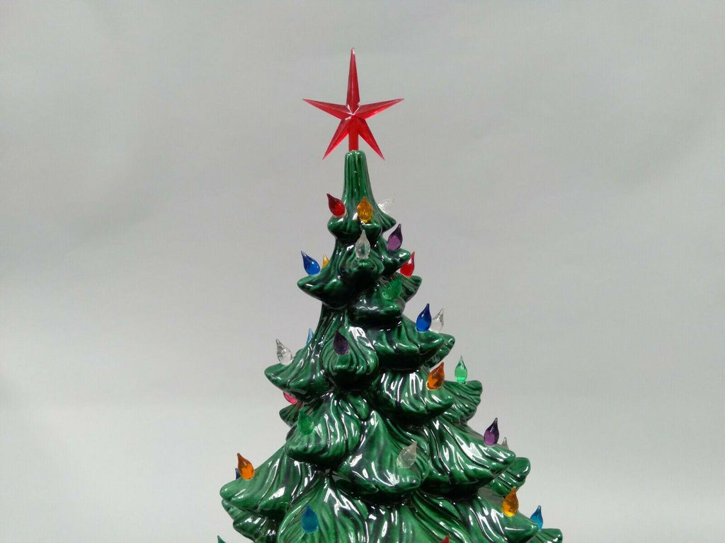 21 Atlantic Mold Green Ceramic Multi Color Light-Up Christmas Tree