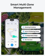V1000 Robot Lawn Mower with Garage, Max 0.3 Acre, No Wire/RTK, Auto Mapping | Triple-CamAI Vision Navigation and Obstacle Avoidance, Smart App Control, Multi-Zone Management for Complex Gardens