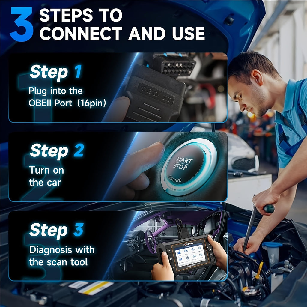 FOXWELL NT614 Elite OBD2 Scanner Diagnostic Tool, ABS SRS Airbag Engine Transmission Automotive Scan Tool Code Reader