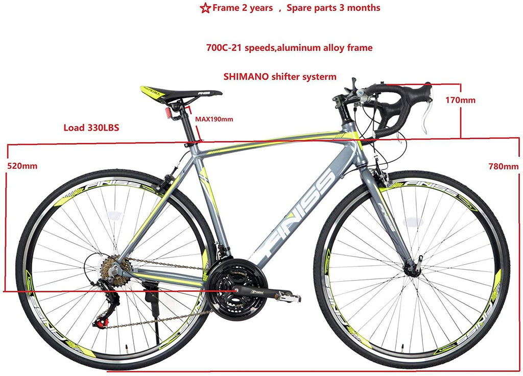 Road Bike with  Shifter System - 700C Wheel 21 Speed with Light Aluminum Alloy Frame, This City Bike with Comfort Ergonomic Saddle is Perfect for Pratice, Fitness and as a Commuter Bicycle.