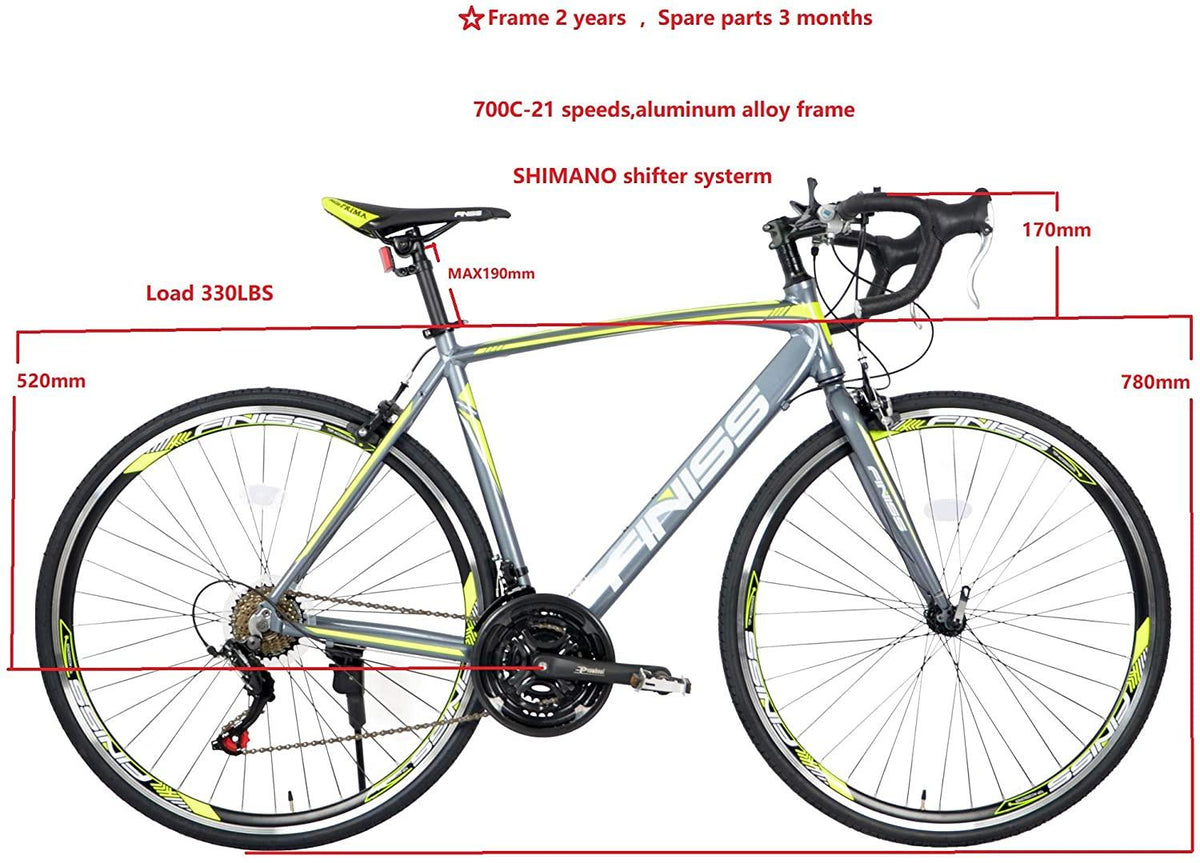 Road Bike with  Shifter System - 700C Wheel 21 Speed with Light Aluminum Alloy Frame, This City Bike with Comfort Ergonomic Saddle is Perfect for Pratice, Fitness and as a Commuter Bicycle.