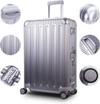 All Aluminum Luggage Carry On Spinner Hard Shell Suitcase Lightweight Metal Suitcases 20“ &amp; 28 Inch Luggage Set