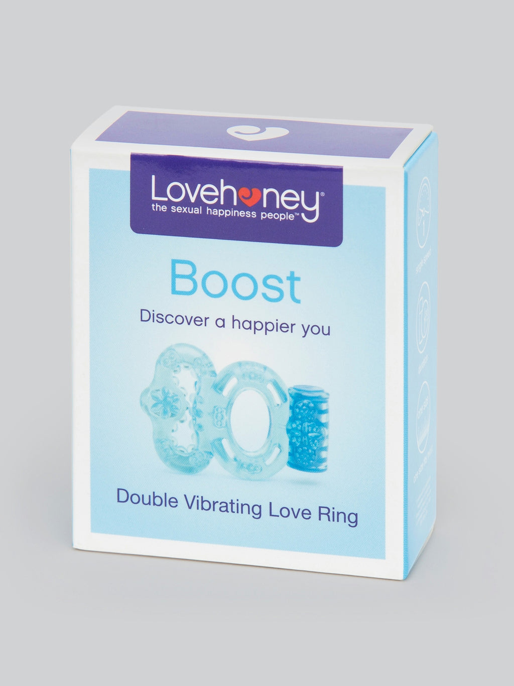 BASICS Vibrating Twin Cock Ring, Blue