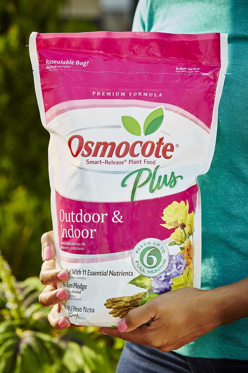 osmocote smart release plant food plus outdoor &amp; indoor, plant fertilizer, 8 lbs. (4-pack)