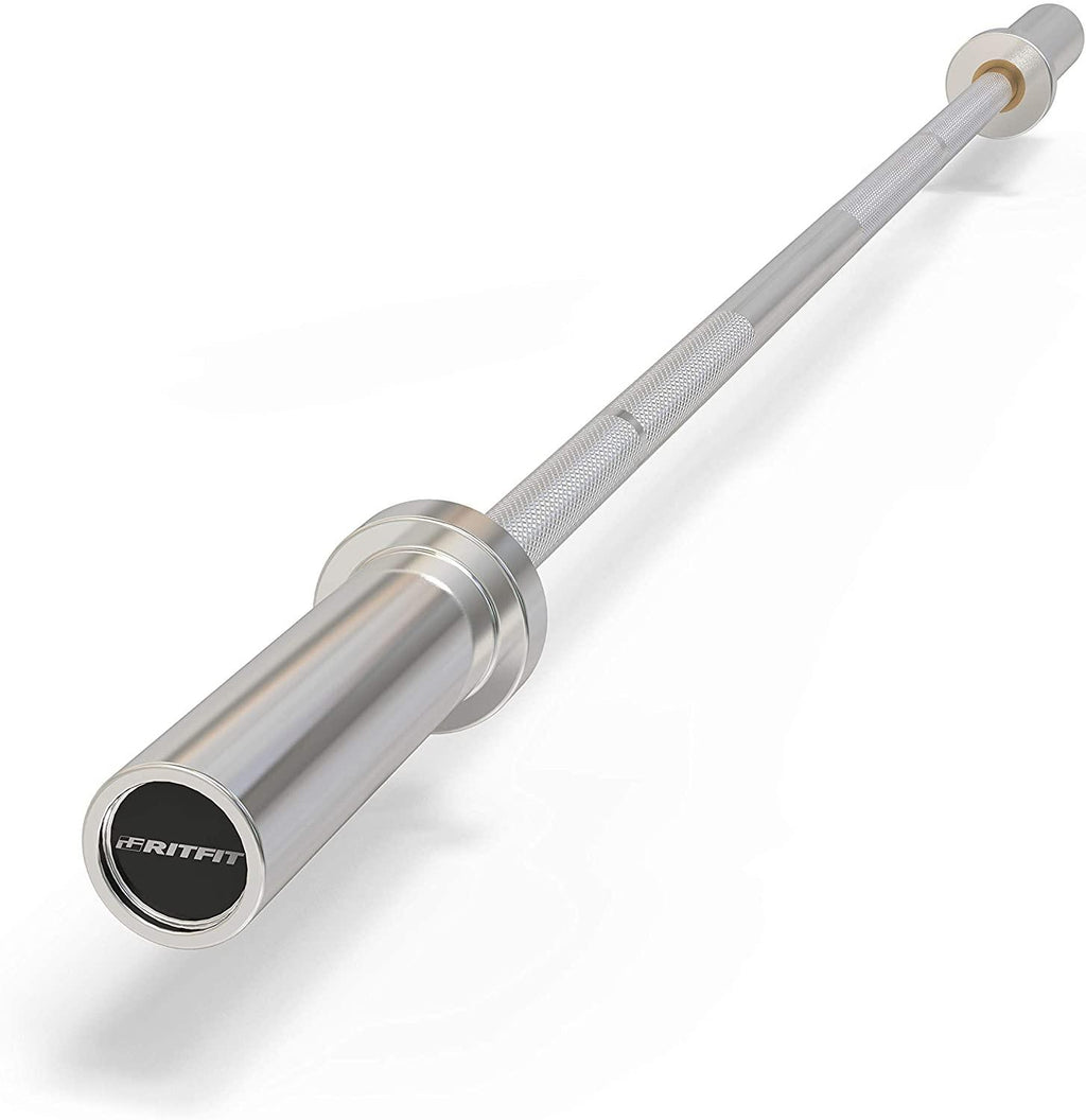 RitFit 4 Ft., 5 Ft., 6 Ft. Olympic Barbell Bar, General Purpose Weight Bar Suitable for Olympic Lifts and Power Lifts