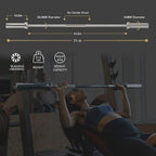 RitFit 4 Ft., 5 Ft., 6 Ft. Olympic Barbell Bar, General Purpose Weight Bar Suitable for Olympic Lifts and Power Lifts