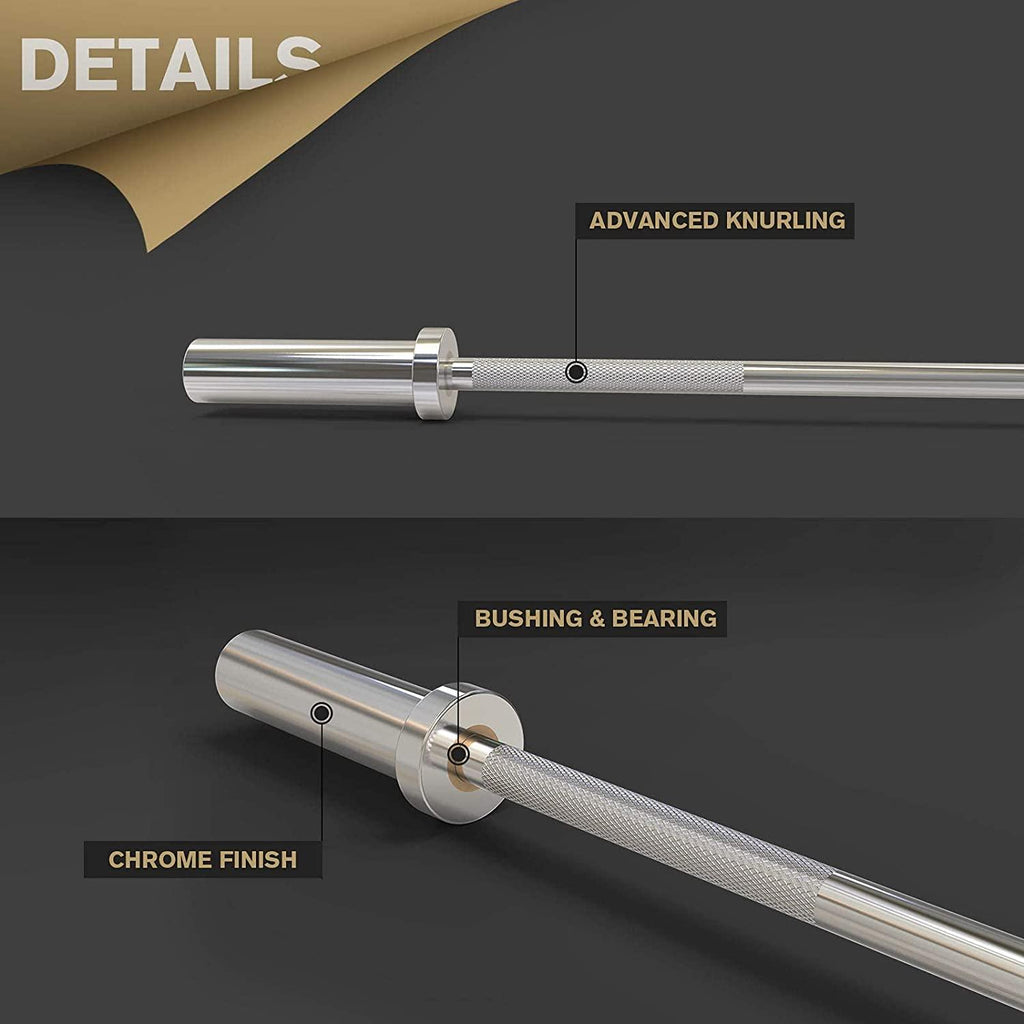 RitFit 4 Ft., 5 Ft., 6 Ft. Olympic Barbell Bar, General Purpose Weight Bar Suitable for Olympic Lifts and Power Lifts