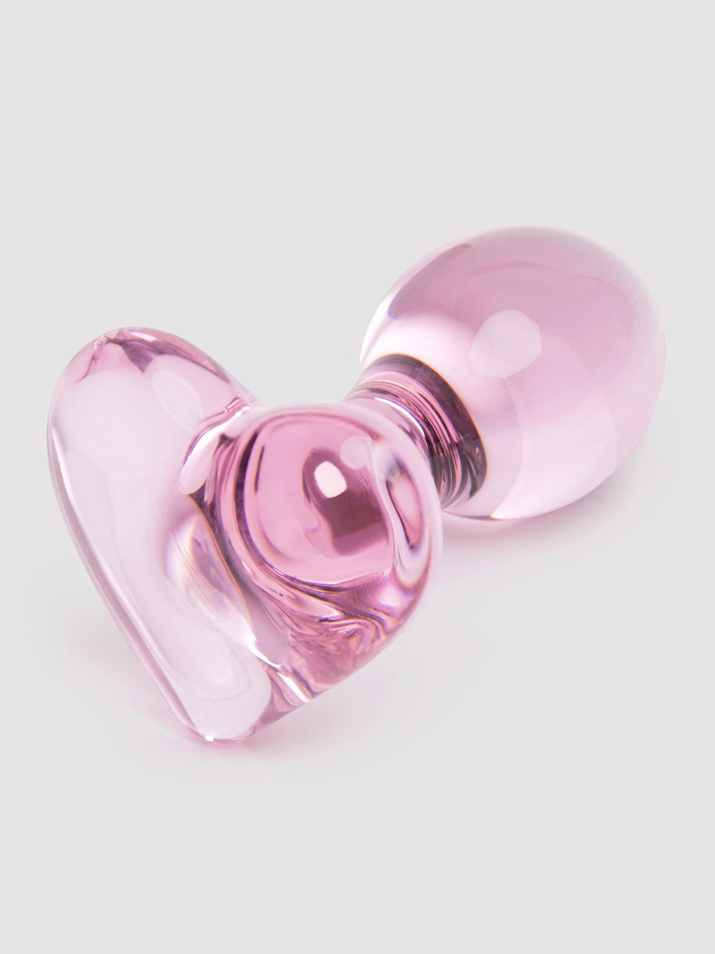 Lovehoney Small Heart Glass Butt Plug 3 Inch, Pink
