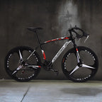 WJHWSW Lightweight Aluminum Road Bike 26in 21 Speed Disc Brakes 700c Wheels Full Suspension Bike Road Bicycles Commuter Bikes for Mens/Womens White
