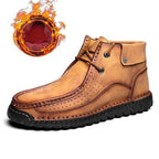 Men Hand Stitching Microfiber Genuine Leather Boots