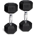 CAP Barbell Rubber-Coated Hex Dumbbells, Set of 2, 25 lb. Pair, 50 lbs. Total
