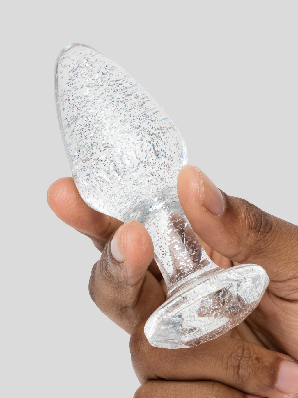 Lovehoney Double Booty Glitter Butt Plug Set, Clear
