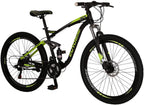 EUROBIKE OBK E7 Mountain Bike 21 Speed Bicycle 27.5” Full Suspension Mens Bikes Daul Disc Brakes MTB (Yellow)