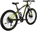 EUROBIKE OBK E7 Mountain Bike 21 Speed Bicycle 27.5” Full Suspension Mens Bikes Daul Disc Brakes MTB (Yellow)