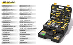 Tool Kit Box Drill Set with 12V Power Cordless Drill 299-Piece Tool Kit for Home Tool Set StoraCase with Drawer General Household Drill Set for Home Mechanics Repairs Men & Women, DIY