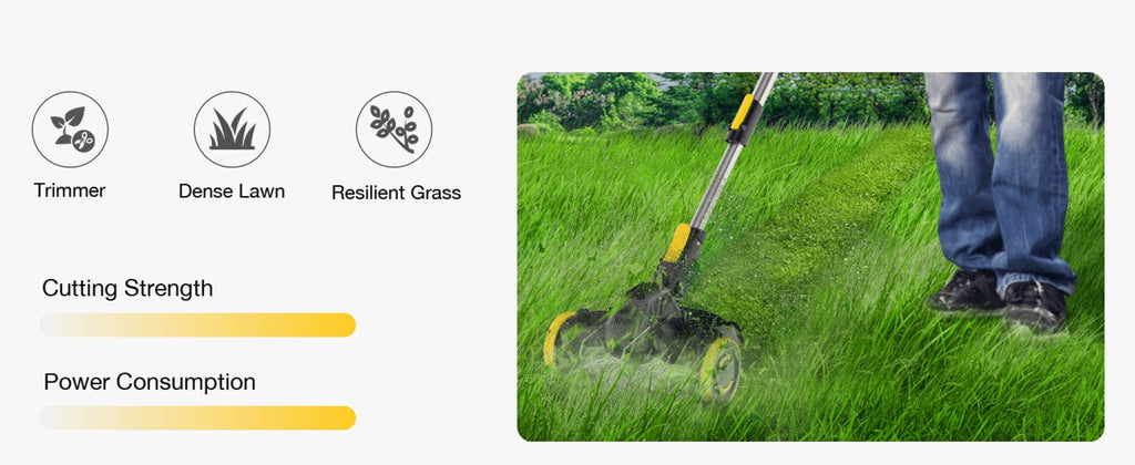 Brushless Cordless Weed Wacker, 4820 Gear Brushless Motor 20V Battery Powered Weed Eater, 3-in-1 Trimmer/Edger/Lawn Mower (5.2A Battery)