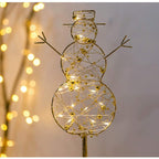 PDGJG Christmas Decorations Iron Glowing Golden Desktop Decoration Holiday Scene Shooting Set Dress Up Snowman Lamp (Size : Style 2)