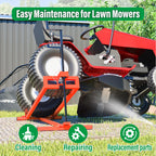 Lawn Mower Lift Jack 880Lbs Riding Mower Lift with Manual Handle and Power Tool Extension Handle Space-Saving Foldable Lawn Tractor Lift for Lawn mowers and Garden Tractors (Orange)