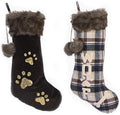 ZMDZA 2PS Decor Christmas Stockings Pet Dog StocPaw Christmas Socks Bags Fireplace Decoration Chimneys Cane