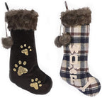 ZMDZA 2PS Decor Christmas Stockings Pet Dog StocPaw Christmas Socks Bags Fireplace Decoration Chimneys Cane