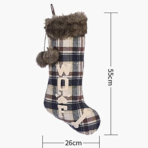 ZMDZA 2PS Decor Christmas Stockings Pet Dog StocPaw Christmas Socks Bags Fireplace Decoration Chimneys Cane
