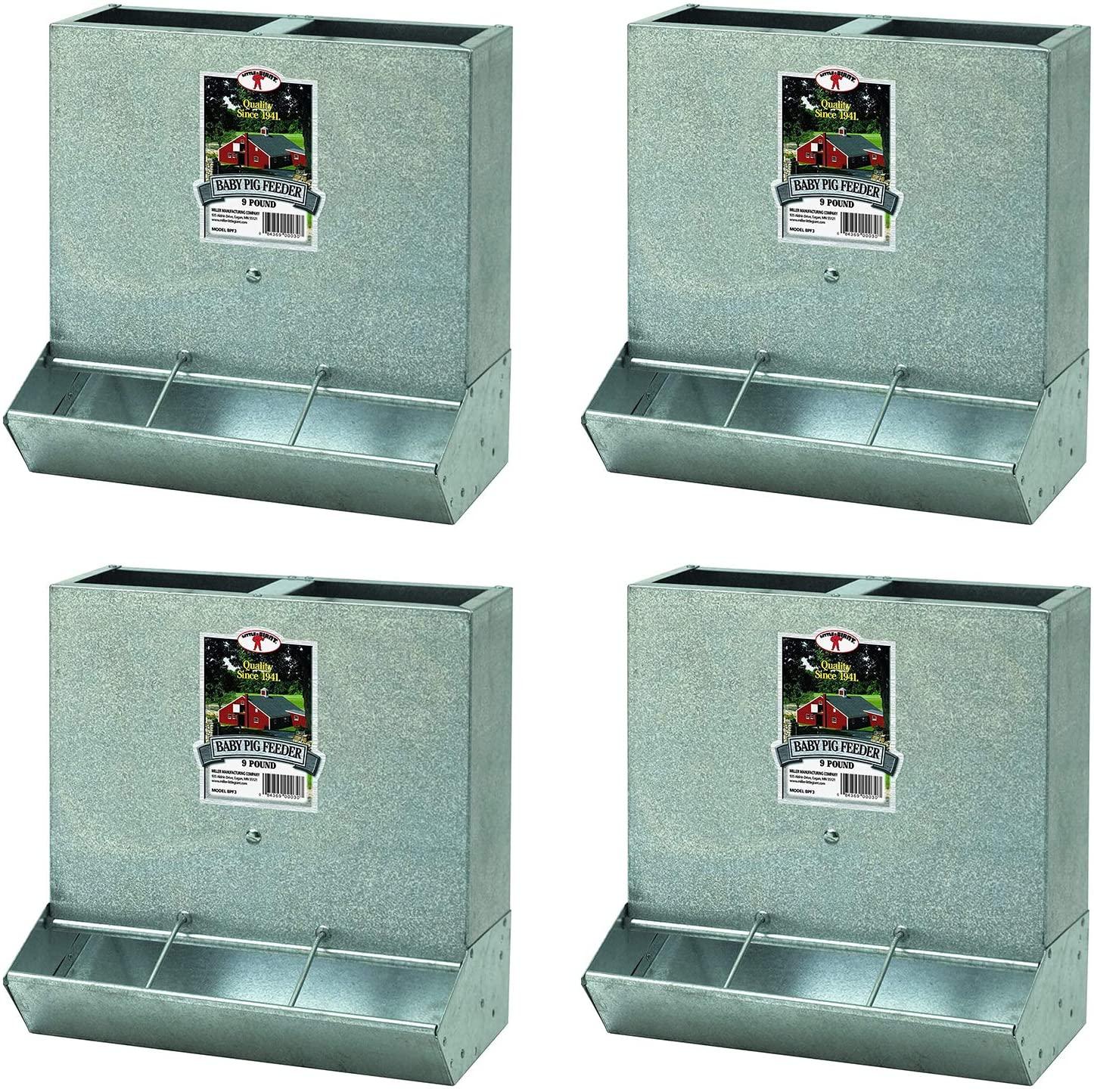little giant bpf3 heavy duty mountable 3 hole baby piglet livestock trough feeder, 9 pound capacity (4 pack)