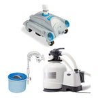 3000 GPH Pool Sand Filter Pump w/ Automatic Timer &amp; Pool Vacuum &amp; Skimmer