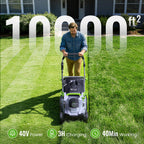 40V Cordless Lawn Mower, 17" Walk Behind Electric 4.0 Ah Battery Powered Lawnmower, with 50L Grass Bag, Brushless Motor, 6 Adjustable Cutting Heights, for Garden/Patio/Yark/Lawn
