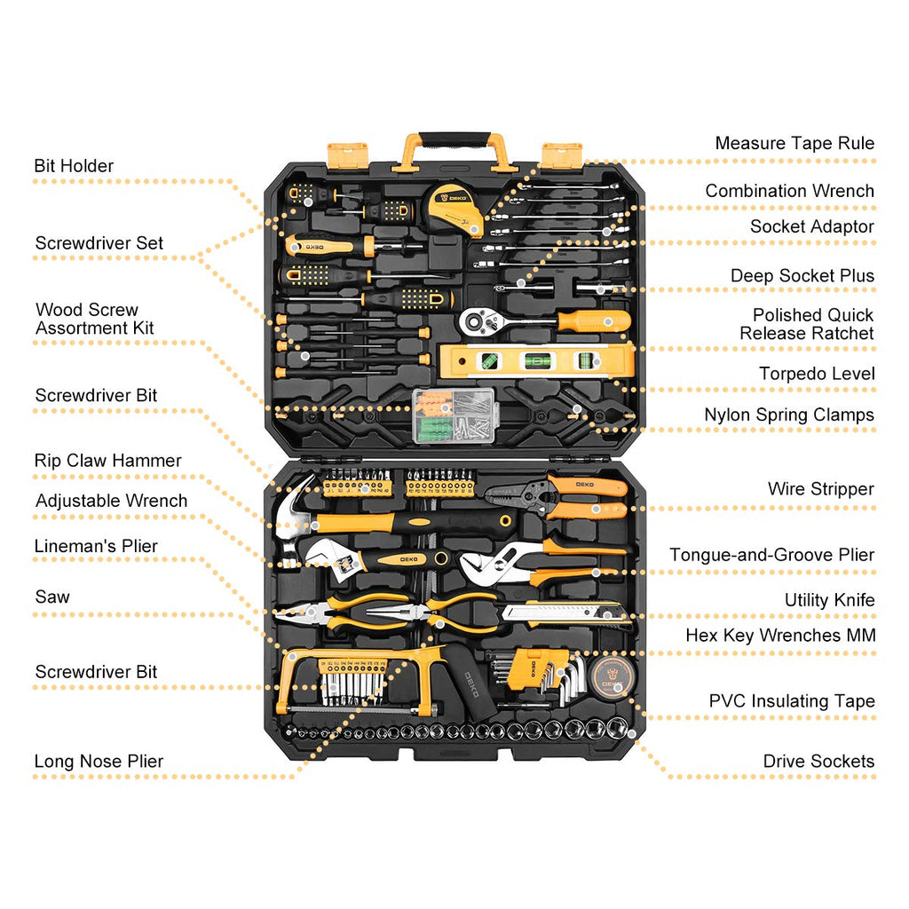 228 Piece Socket Wrench Auto Repair Tool Combination PackaMixed Tool Set Hand Tool Kit with Plastic Toolbox StoraCase