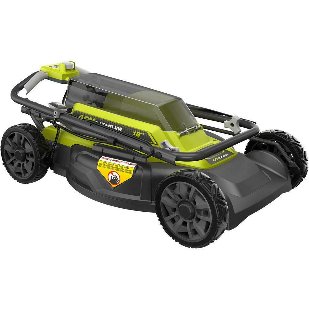 40V 18 In. 2-in-1 Cordless Battery Walk Behind Push Lawn Mower With 4.0 Ah And