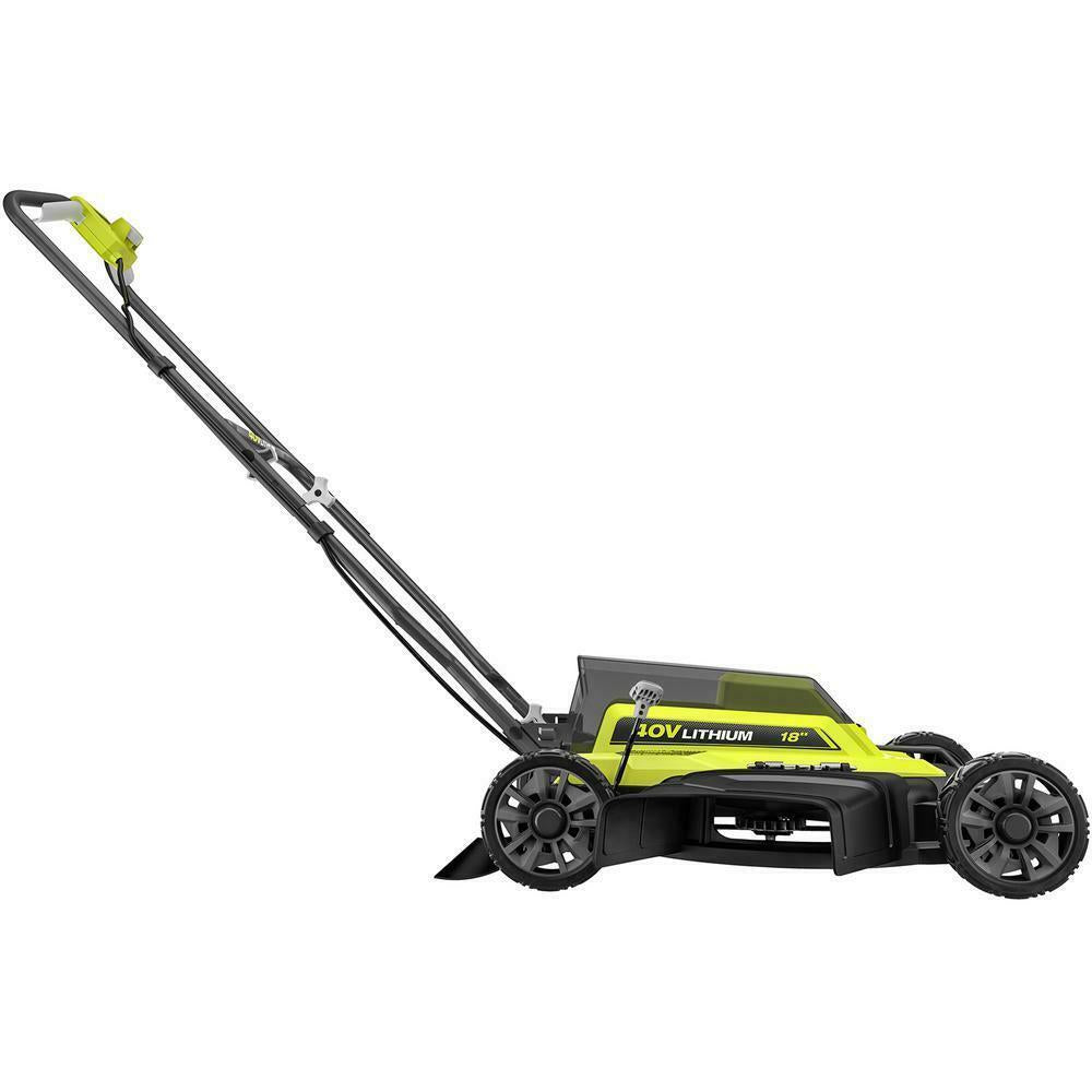 40V 18 In. 2-in-1 Cordless Battery Walk Behind Push Lawn Mower With 4.0 Ah And