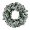 36 in. Pre-Lit Flocked Somerset Spruce Artificial Christmas Wreath - Clear Lights