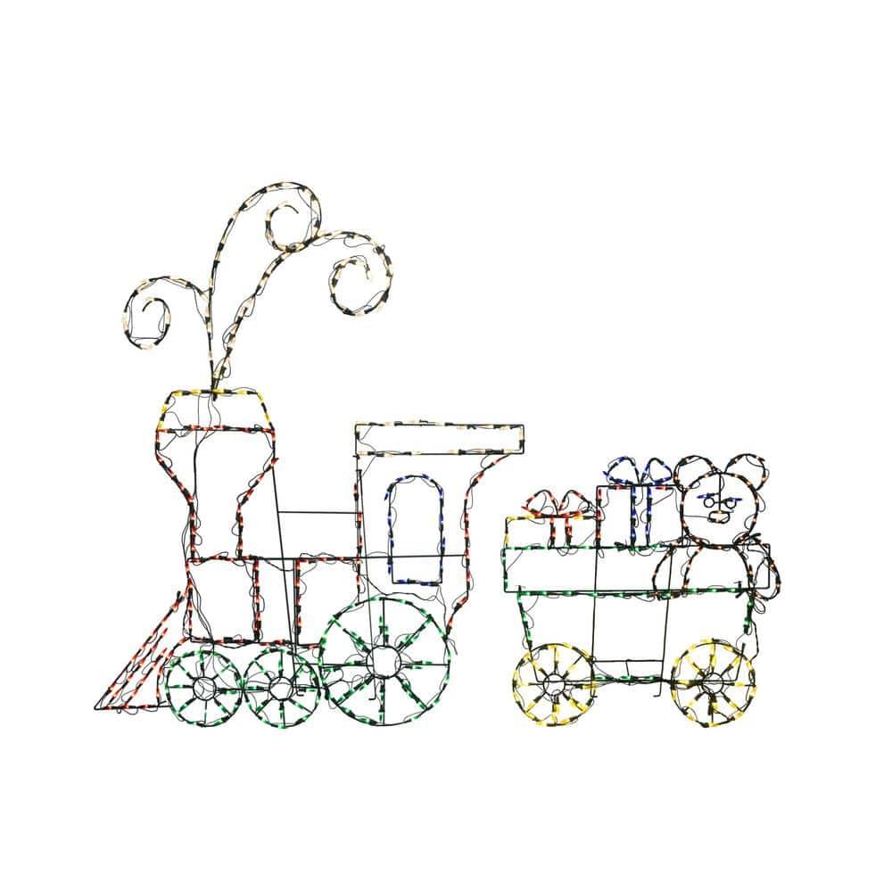 60 in. Christmas Led Animated Train Set Outdoor Decor 2-Piece