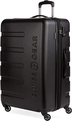 7366 Hardside Expandable Luggage with Spinner Wheels, Black, Checked-Large 27-Inch