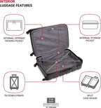 7366 Hardside Expandable Luggage with Spinner Wheels, Black, Checked-Large 27-Inch