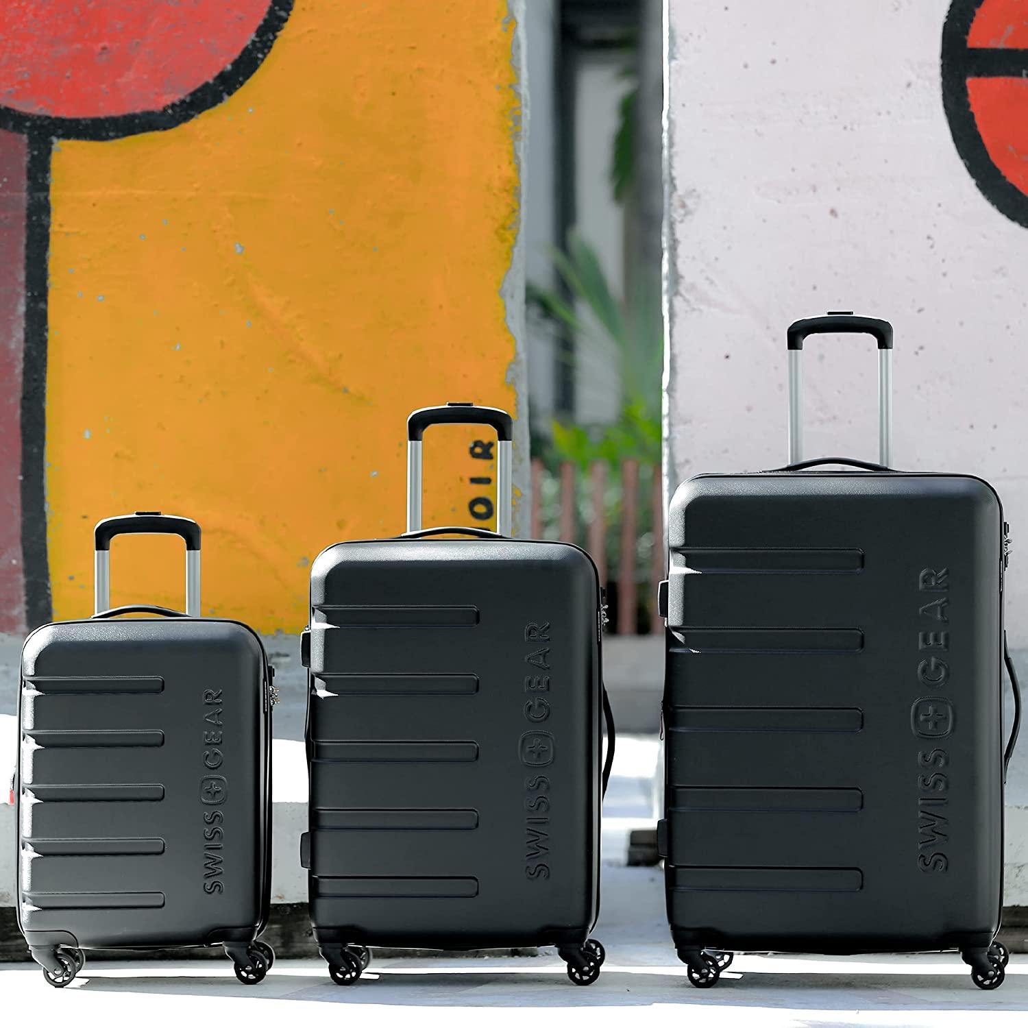 7366 Hardside Expandable Luggage with Spinner Wheels, Black, 3-Piece Set (19/23/27)