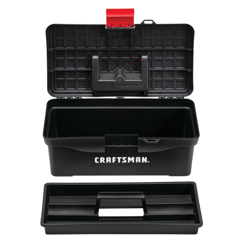 Tool Box, Lockable, 13 in., Red/Black (CMST13004)