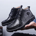Men's Plus Size Leather Ankle Boots