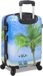 Palm Tree Hardside 3-Piece Spinner Luggage Set