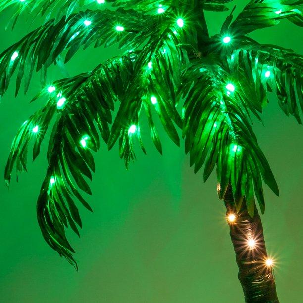 Wintergreen Lighting 5 Ft. Multi-Function Lighted Palm Tree with 104 LED Lights, Remote Control, Indoor/Covered Outdoor Use