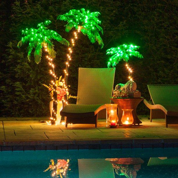 Wintergreen Lighting 5 Ft. Multi-Function Lighted Palm Tree with 104 LED Lights, Remote Control, Indoor/Covered Outdoor Use