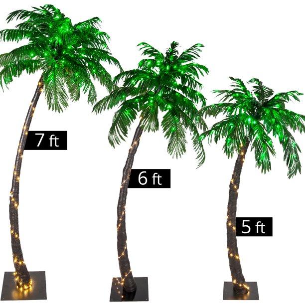 Wintergreen Lighting 5 Ft. Multi-Function Lighted Palm Tree with 104 LED Lights, Remote Control, Indoor/Covered Outdoor Use