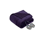 80 in. x 84 in. Heated Microlight to Berber Purple Full Blanket