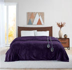 80 in. x 84 in. Heated Microlight to Berber Purple Full Blanket