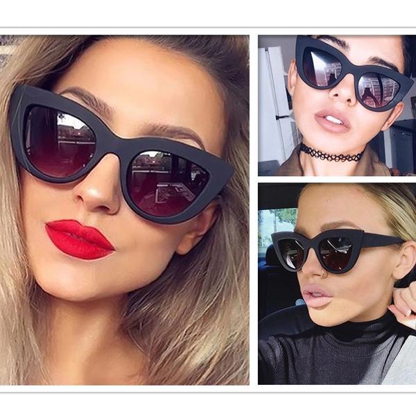 Retro Thick Frame Cat Eye Sunglasses