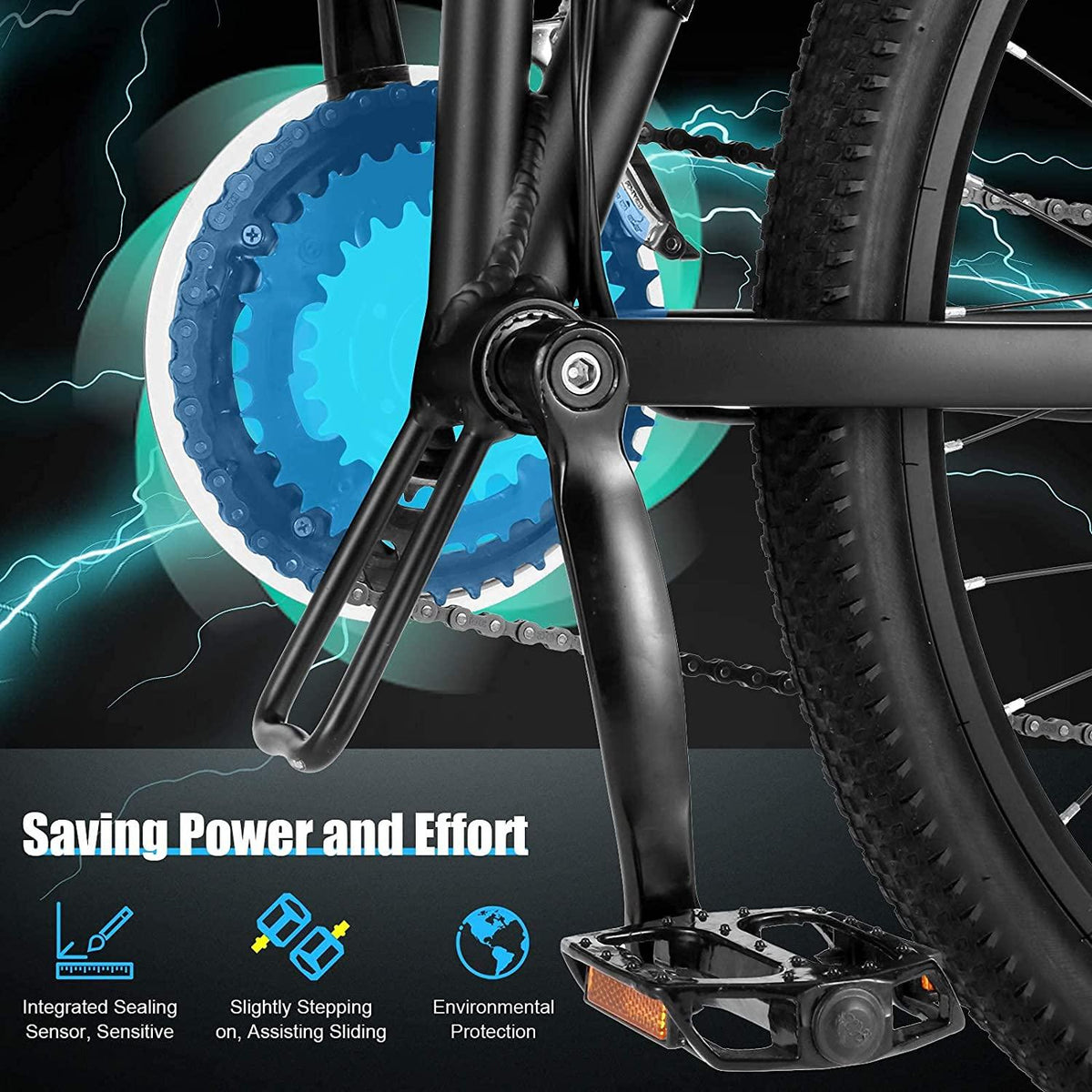 VIVI S3 Electric Bike Electric Mountain Bike, 26'' Folding Electric Bicycle for Adults, 20Mph with 36V 10.4Ah Lithium-Ion Battery, 350W Motor and Shinmano Professional 21 Speed Gears, Black